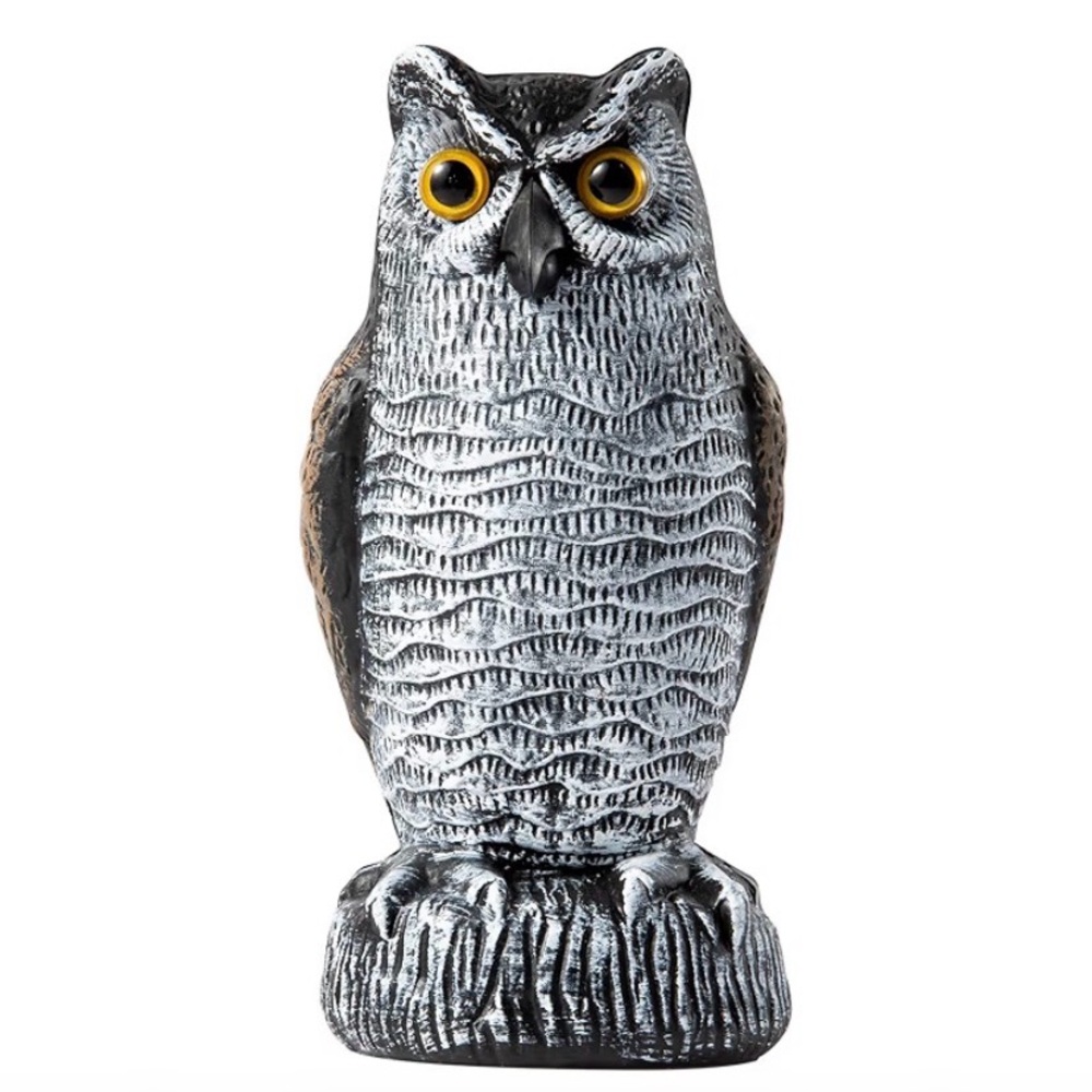 Elegant Owl Sculpture in Gray and Brown
